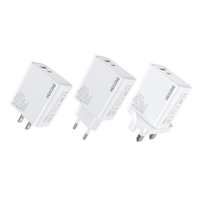 WK WP-U64 45W Kinkong Flash Charge USB+Type-C Port Fast Charger, EU Plug, UK Plug, US Plug - Image 2